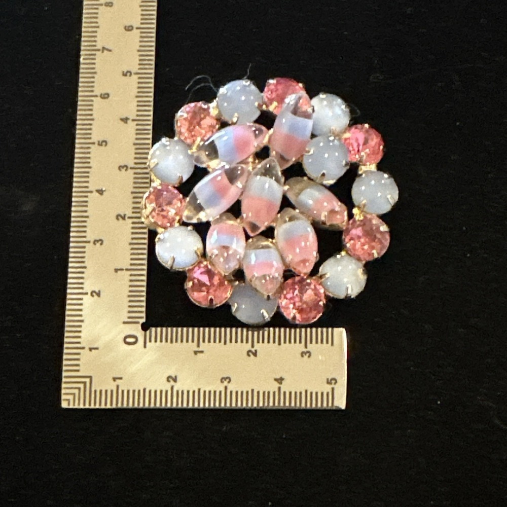 Vtg Juliana Candy Corn Glass Cabochon Stones Brooch missing pin on back - Picture 2 of 4